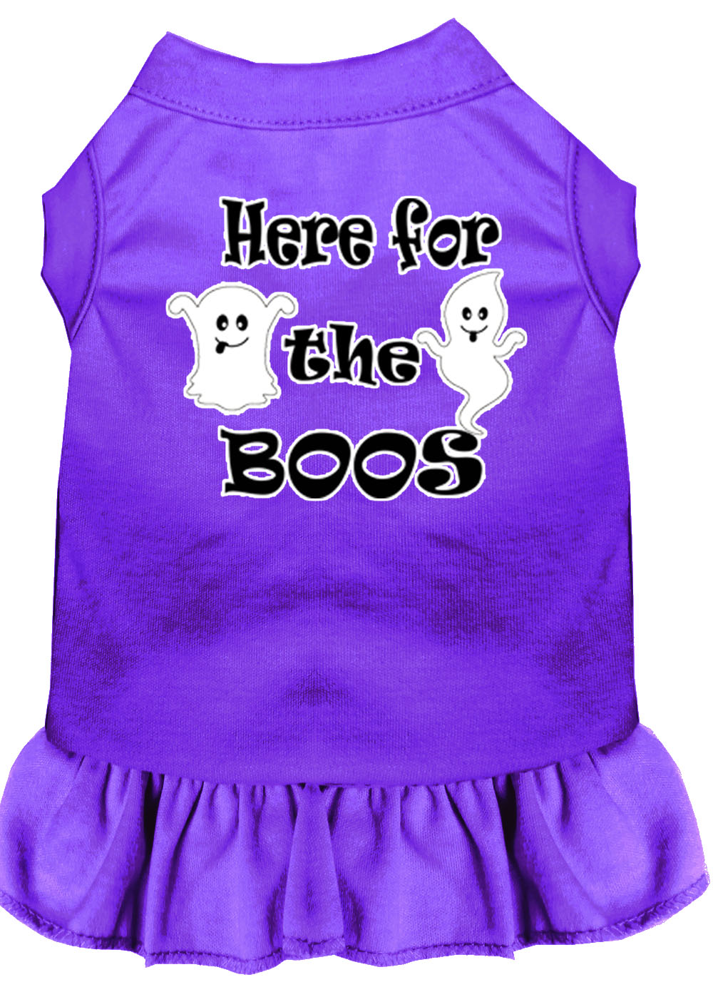 Here for the Boos Screen Print Dog Dress Purple Lg